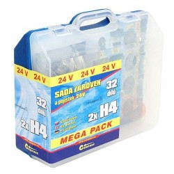 Žárovky 24V servisní box MEGA H4+H4+pojistky